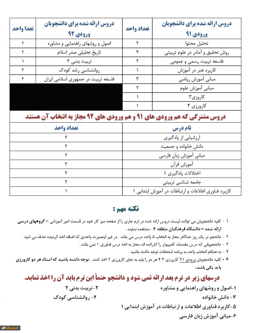 انتخاب واحد دانشجو