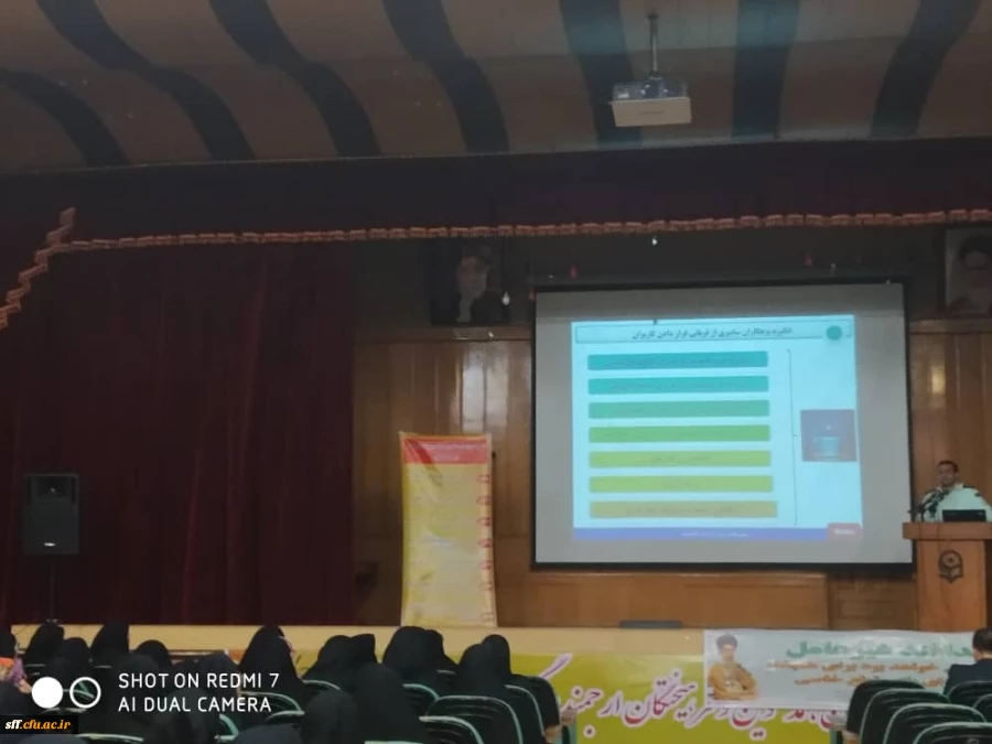 برگزاری همایش پدافند غیرعامل در واحد دانشگاهی سلمان فارسی شیراز 
این همایش با حضور کارکنان مدیریت استانی به همراه دانشجو معلمان و کارکنان پردیس ها و مراکز برگزار شد
جناب سروان سبزلون از پلیس فتا اطلاعات لازم در مورد فضای مجازی و خطرات آن را برای حضار به ت