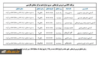 برنامه کلاسی دروس فرهنگی 
7 درس فرهنگی به صورت مجازی برگزار می گردد. لینک کلاسها متعاقبا اعلام می گردد.